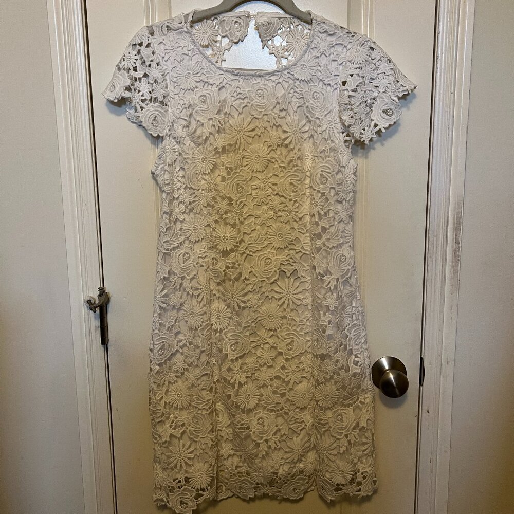 Romance Language White Backless Lace Dress Size L